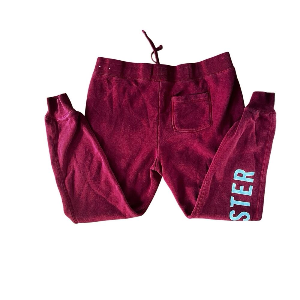HOLLISTER Graphic Logo Deep Red Sweatpants Fleece Jogger | S - Picture 2 of 6